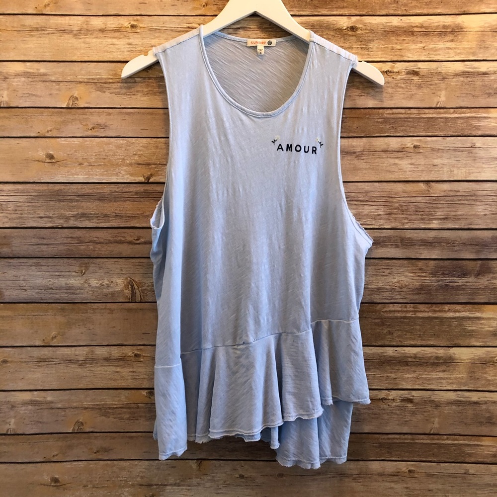 Sundry Amour Peplum Tank Top NWOT